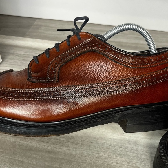 Vintage Leather Stafford Imperial Biltrite USA Wingtip Dress Shoes Mens 8.5 - Picture 6 of 10
